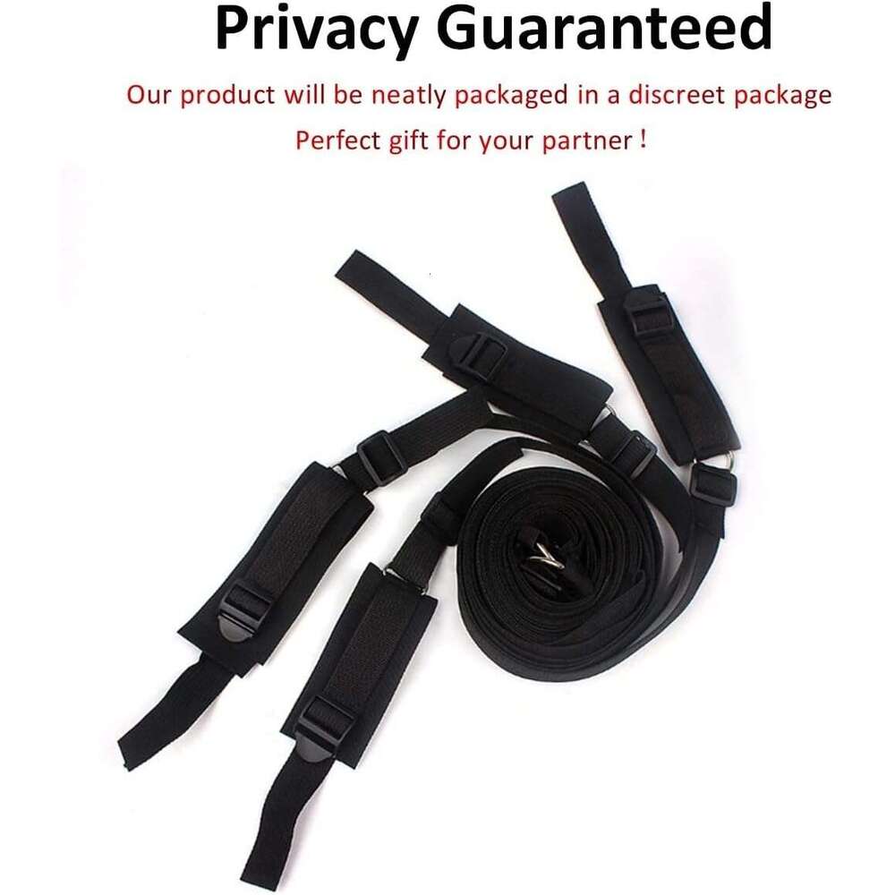 Sex Restraining Bondage BDSM Kit, Handcuffs Sex Bed Adult Set, BDSM Bondaged Restraints Sex Furniture for Couples, Restraints Sex Straps & Ankle Cuffs