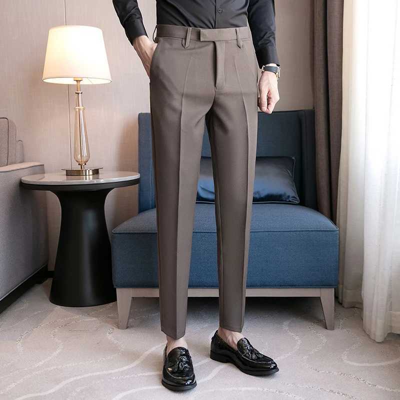 High Quality Solid Color Suit Pants for Men 2024 Fashion Casual Business Dress Shirts Office Social Trousers Men Clothing 28-36X241023