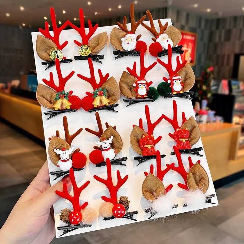Christmas Hairpin Antler Hair Clips For Girl Deer Ear Festival Party Hairgrips Barrette Headwear Kids Cute Hair Accessories GiftX241021