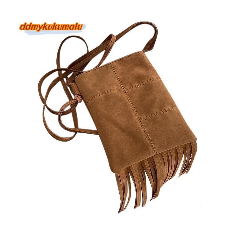 2024 New niche design new women's Bohemian American style tassel frosted crossbody mobile phone bag for women #18 kukumalu