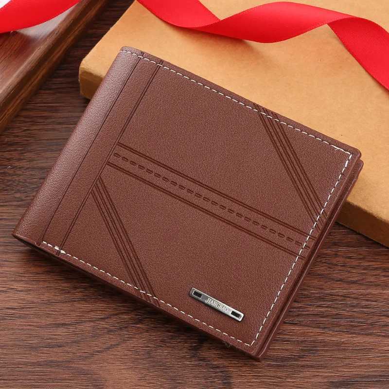 Mens wallet mens short wallet youth fashion level soft leather business wallet card holder wallet Z250411