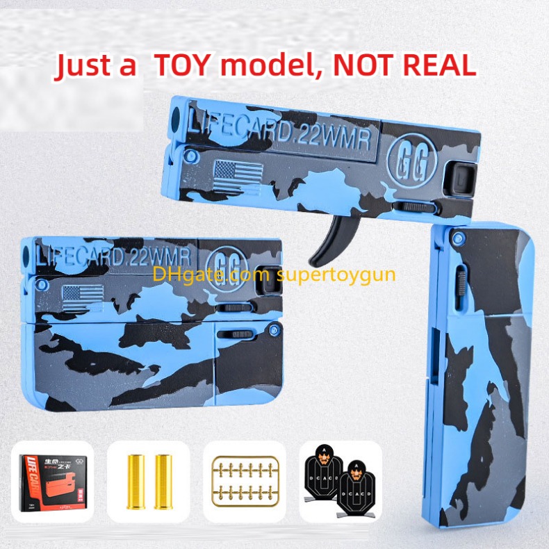 LifeCard Folding Pistol Handgun Toy Card Gun With Soft Bullets Alloy Shooting Model For Adults Boys Chi