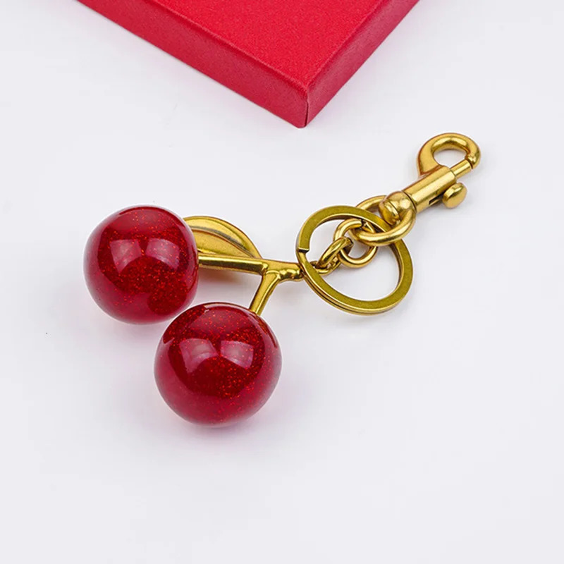 Cherry Charm Handbag Pendant Keychain for Womens Exquisite Internet Crystal Bag Accessories y241017