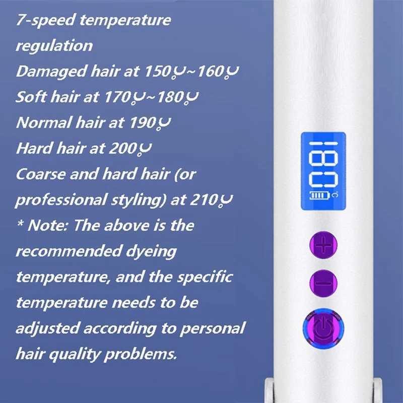 New Arrival Portable USB charging straightener and curling iron with power pack travel flat hair stick wireless straightening Z241022