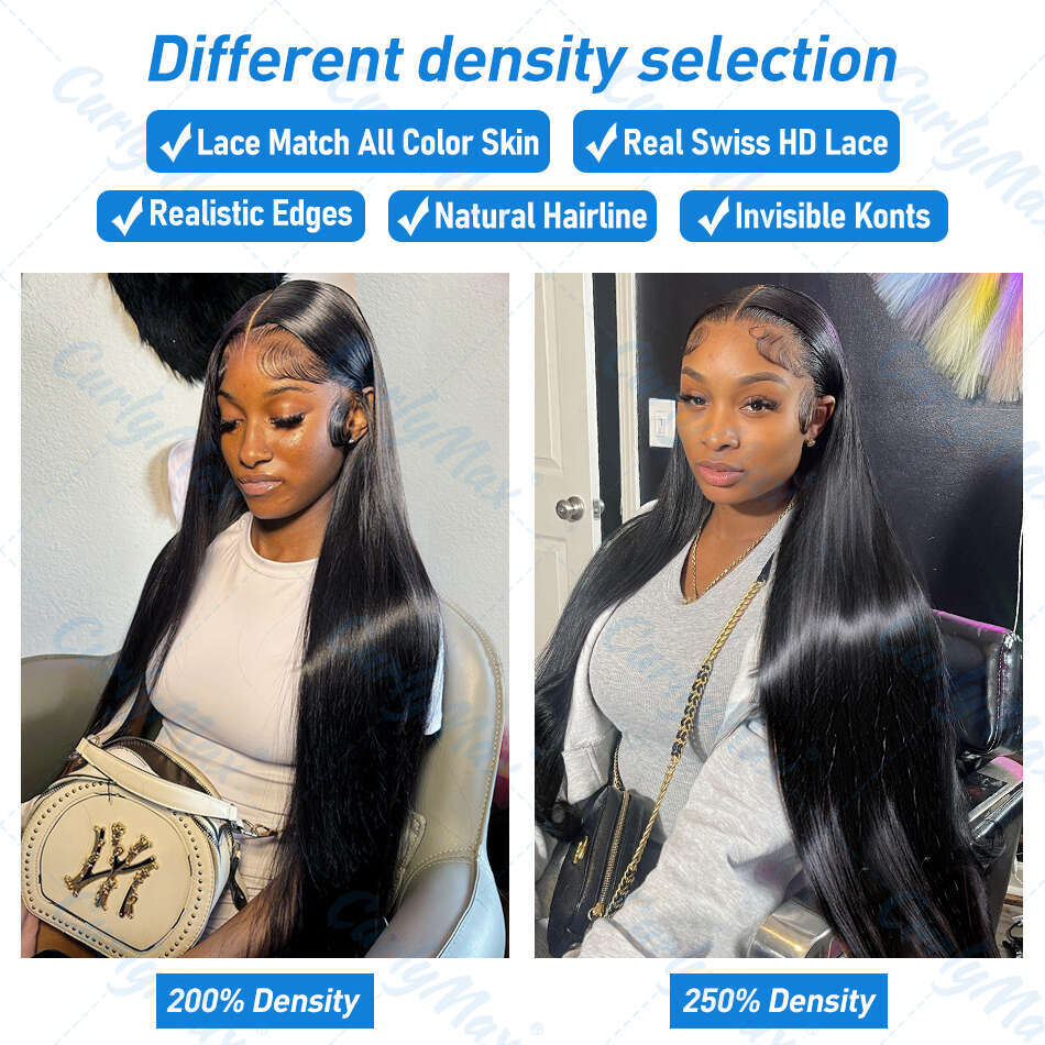 Inch Brazilian Straight Transparent x Lace Frontal Human Hair Front Wig Closure Wigs For Women s