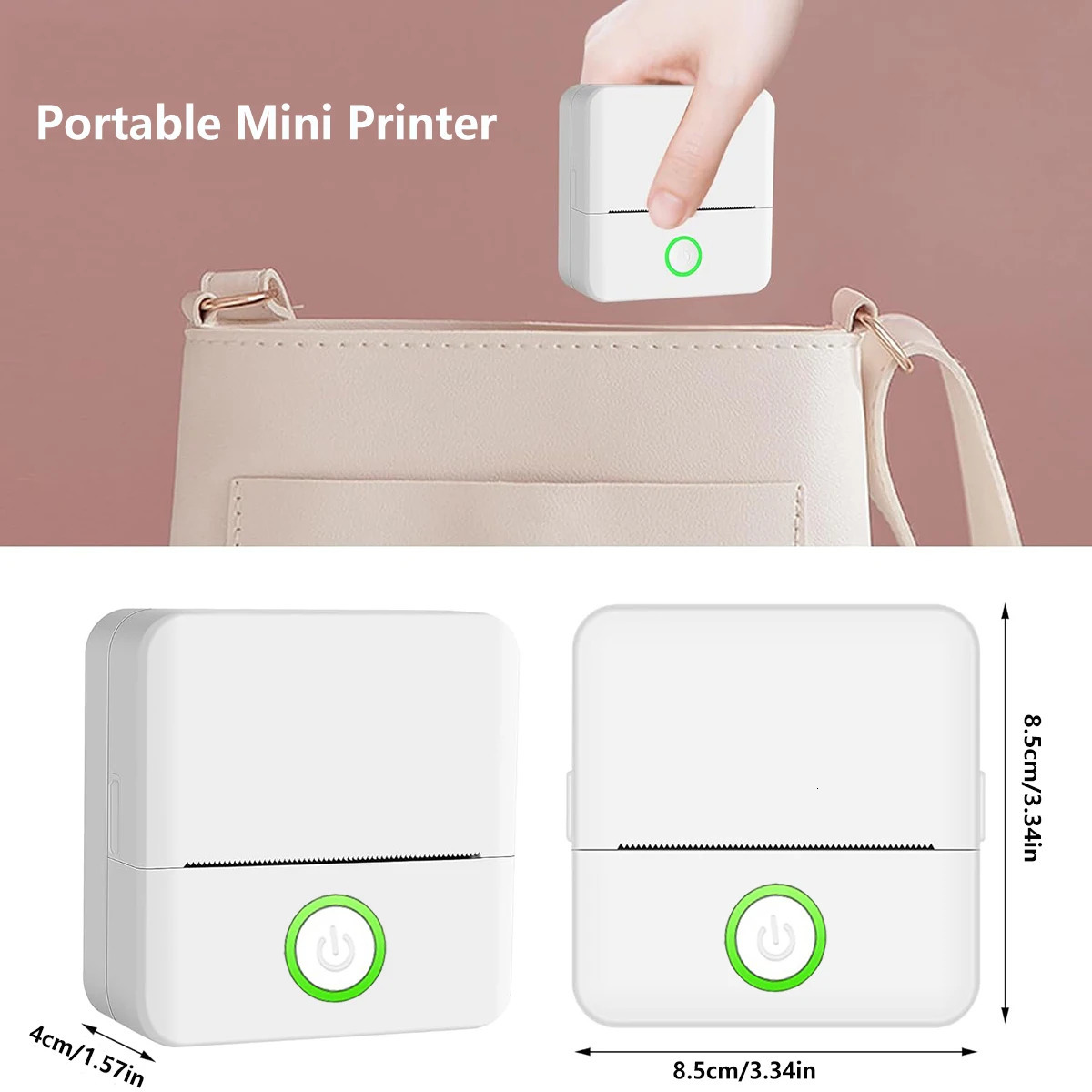 Mini printer no ink sticker manufacturer free cutting small pocket printer portable thermal printer 241023