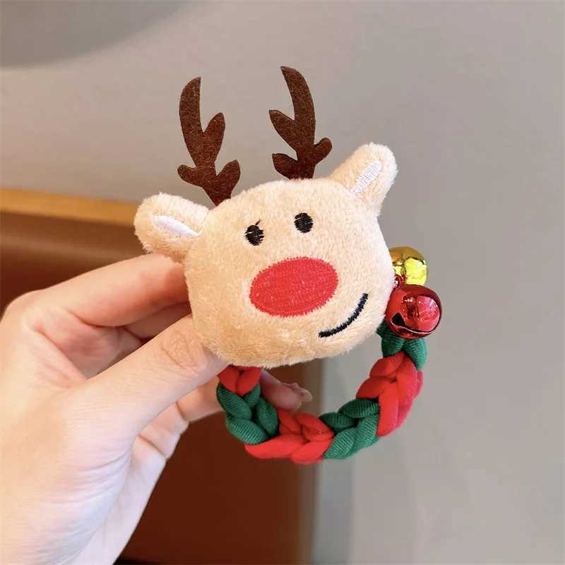 Christmas Day Hair Accessories Headstring Childrens Cute Weaving Hair Ring Girls Christmas Ball Tie Headband Rubber BandX241021