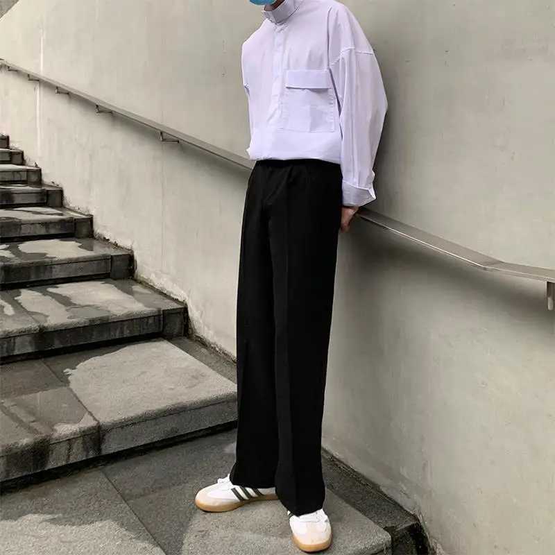 Hanging Wide Leg Floor Pants Ins Show Height Loose Straight Leg Casual Pants Suit Pants for MenX241023
