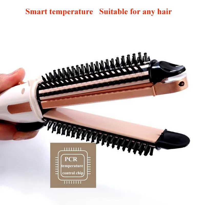 New Arrival Electrified Stone Ceramic Corn Hot Plywood Direct Electric Hair Coin Dual Use Will Not Harm Students Hair Buckling Clip Straight Z241022