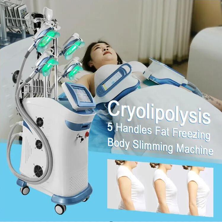 Factory price 5 Cryo Handles Cryo Slim Cryotherapy Fat Freezing machine Cooling Lipolysis 4 handles work at the same time with Chin Handle slimming ma