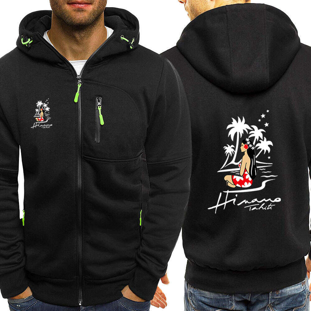 High end Autumn Spring Men s Hinano Tahiti Beer Logo Print Fashion Solid Color Trendy Hooded Sweatshirt Cardigan Comfortable Hoodies Fahion Sweathirt 