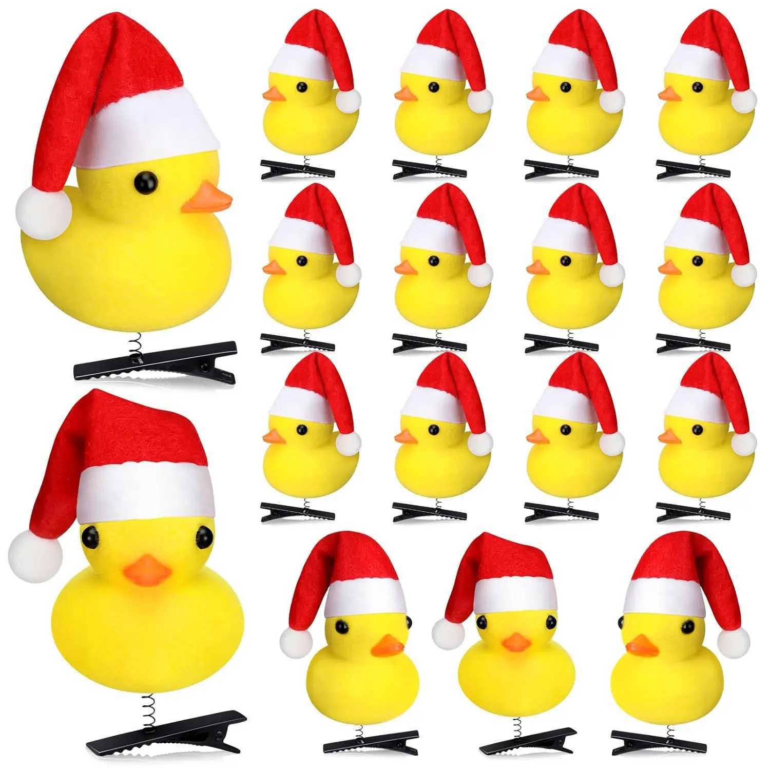 10-100 Pcs Christmas cap Duck Hairpin Clips Kawaii Cartoon Duck Hair Accessories for Women and Men for Christmas Party PropsX241022