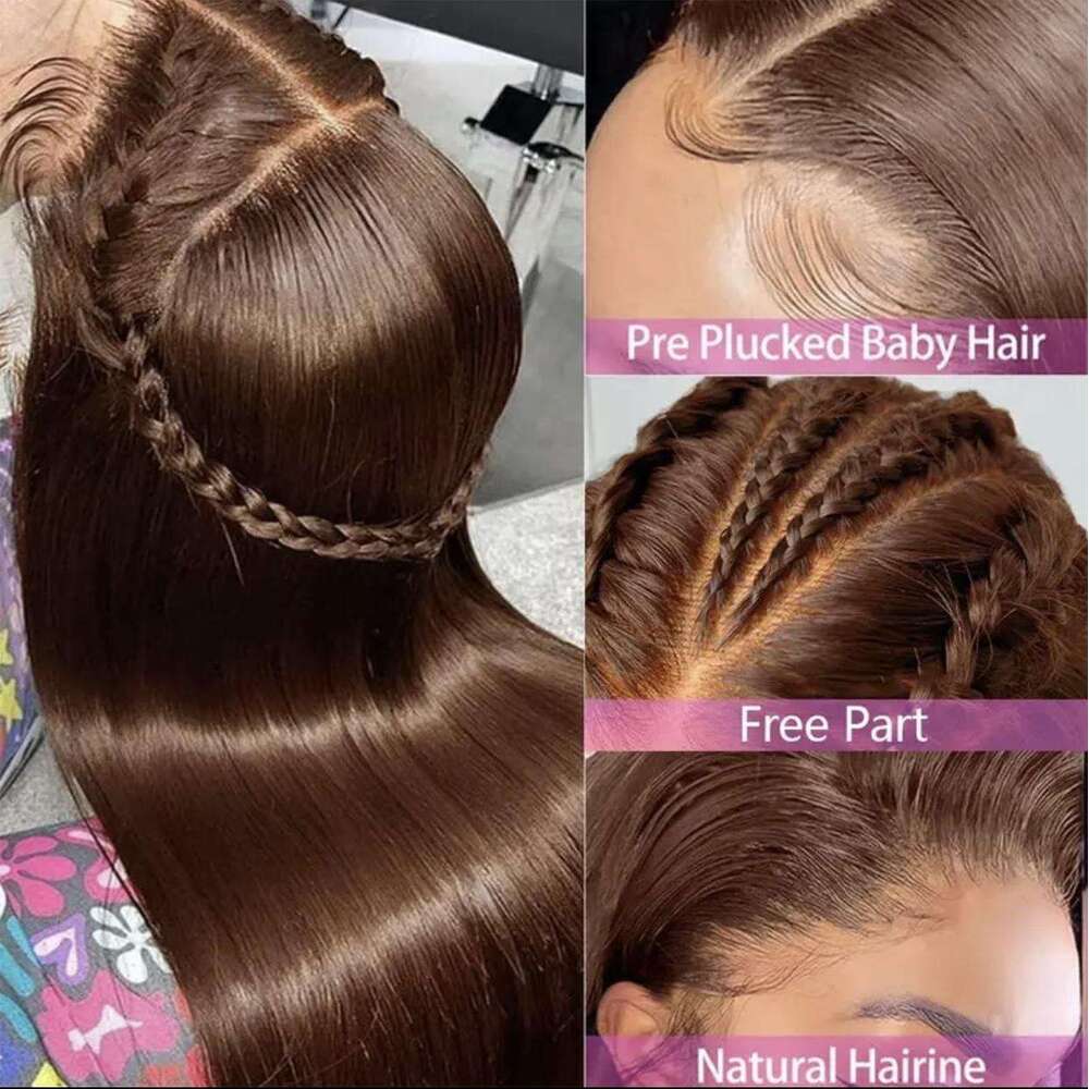 FABA Human 7x5 Wear and Go Glueless Pre Plucked #4 Chocolate Brown Body Wigs with Baby Hair