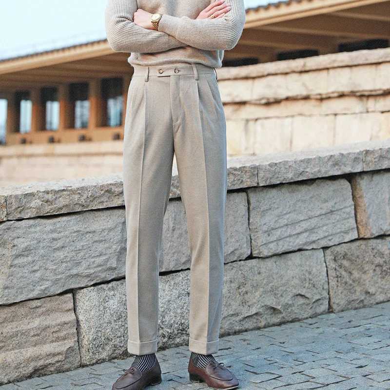 Casual Straight Trousers Men Fall Versatile Business Trousers Gentlemen Fashion Wool Blend Pant Men Dress Suit Pantalones HombreX241023