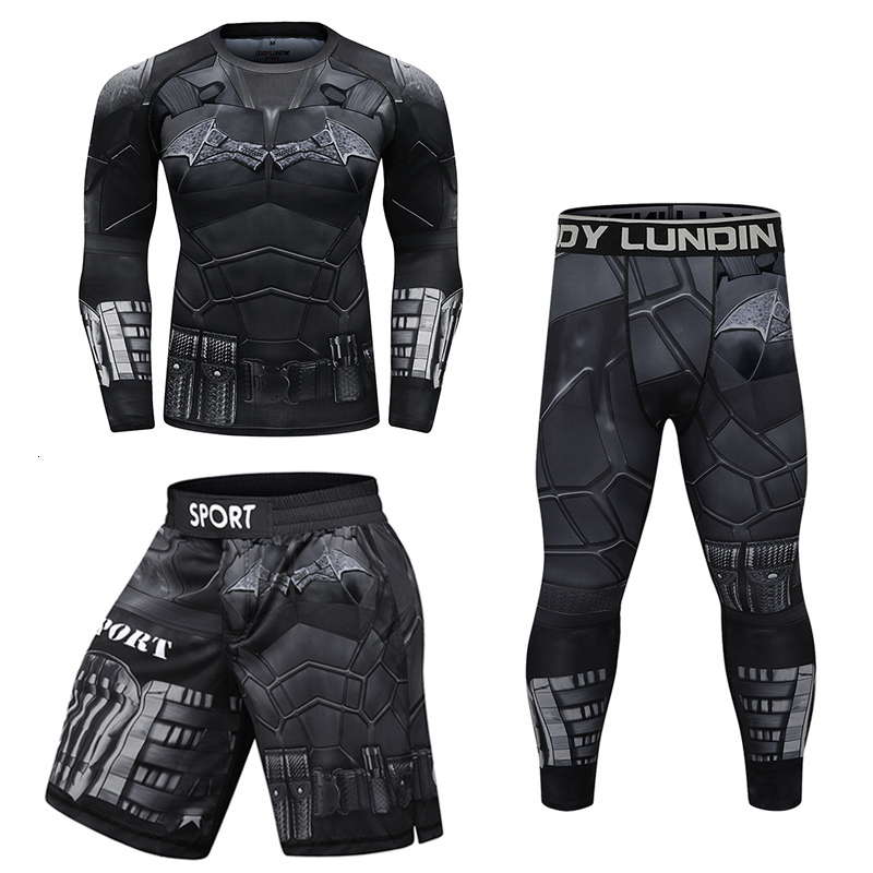 MMA Rashguard T Shirts + Pants Rash Guard Shorts BJJ Tracksuit Boxing Jerseys Muay Thai Compression Men Kickboxing Sports Sets