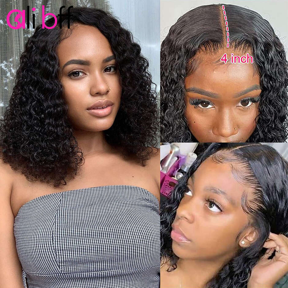 Wear Go HD Glueless Short Bob Water Wave Lace Front Hair For Women Preplucked Human Wigs