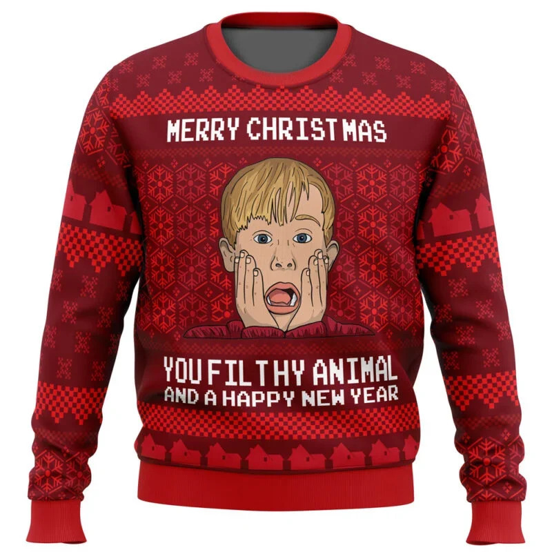 Autumn and Winter Merry Christmas Home Alone Ugly Sweater Cartoon Anime Women Men Pullover Tops Hoodie Sweatshirt 241022