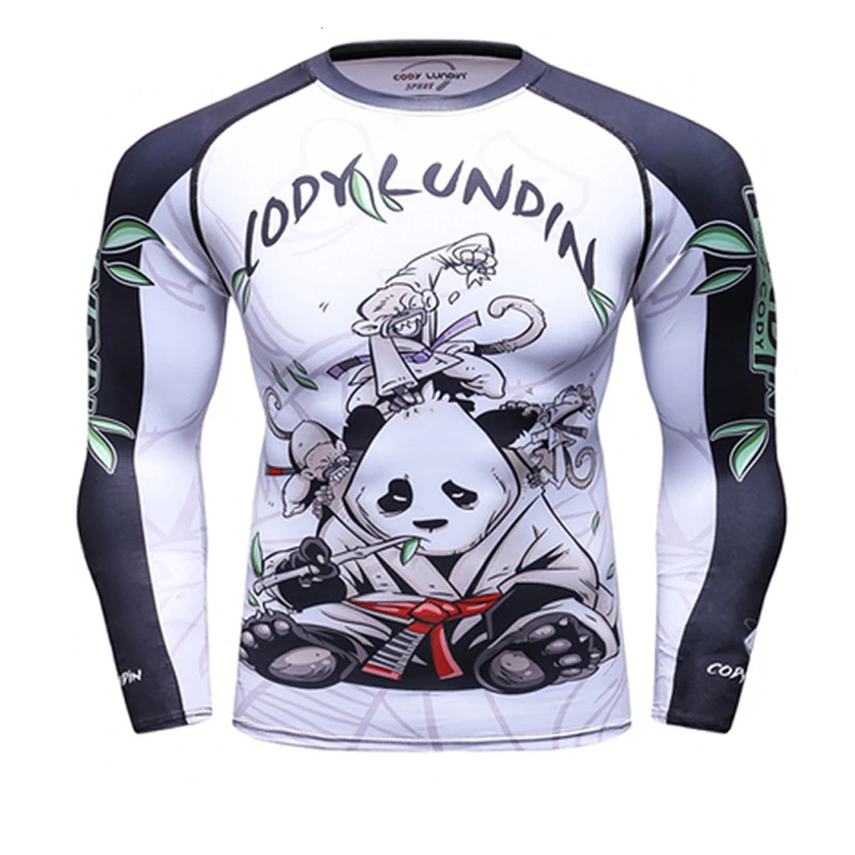 Bjj Rashguard Jiu Jitsu T-shirts+Pant Sets Rash guard For Men Kickboxing Brazilian Gym Training MMA Boxing Kit Muay Thai T-shirt