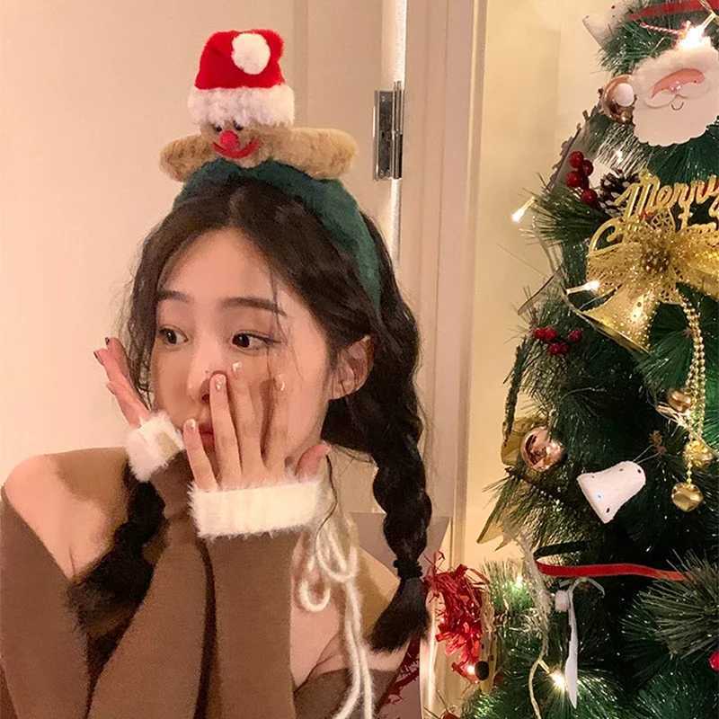 Cute Christmas Headband Cartoon Santa Claus Snowman Elk Rabbit Hair Band Gifts Happy New Year 2024 Merry Christmas Headwear GiftX241022