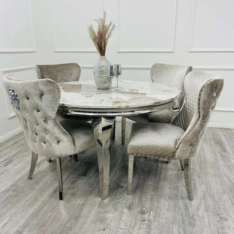shop furniture cheap modern set 4 chairs marble round dining table The product is a customized product. Please contact customer service when placing a