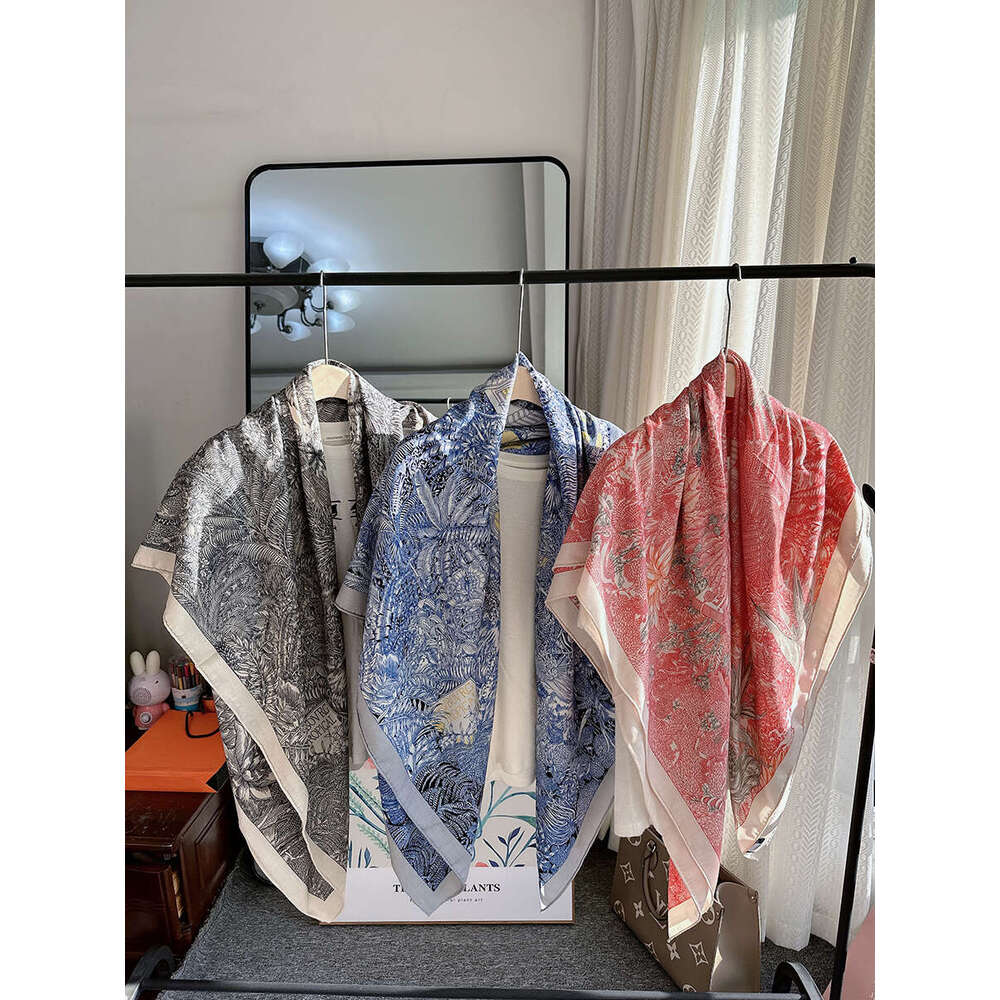 Wrap Pink Shawl Large High Print Plant Cashmere Scarf Women's Silk 140 Brand Wool End Format Hijab Neck P go scarf designers