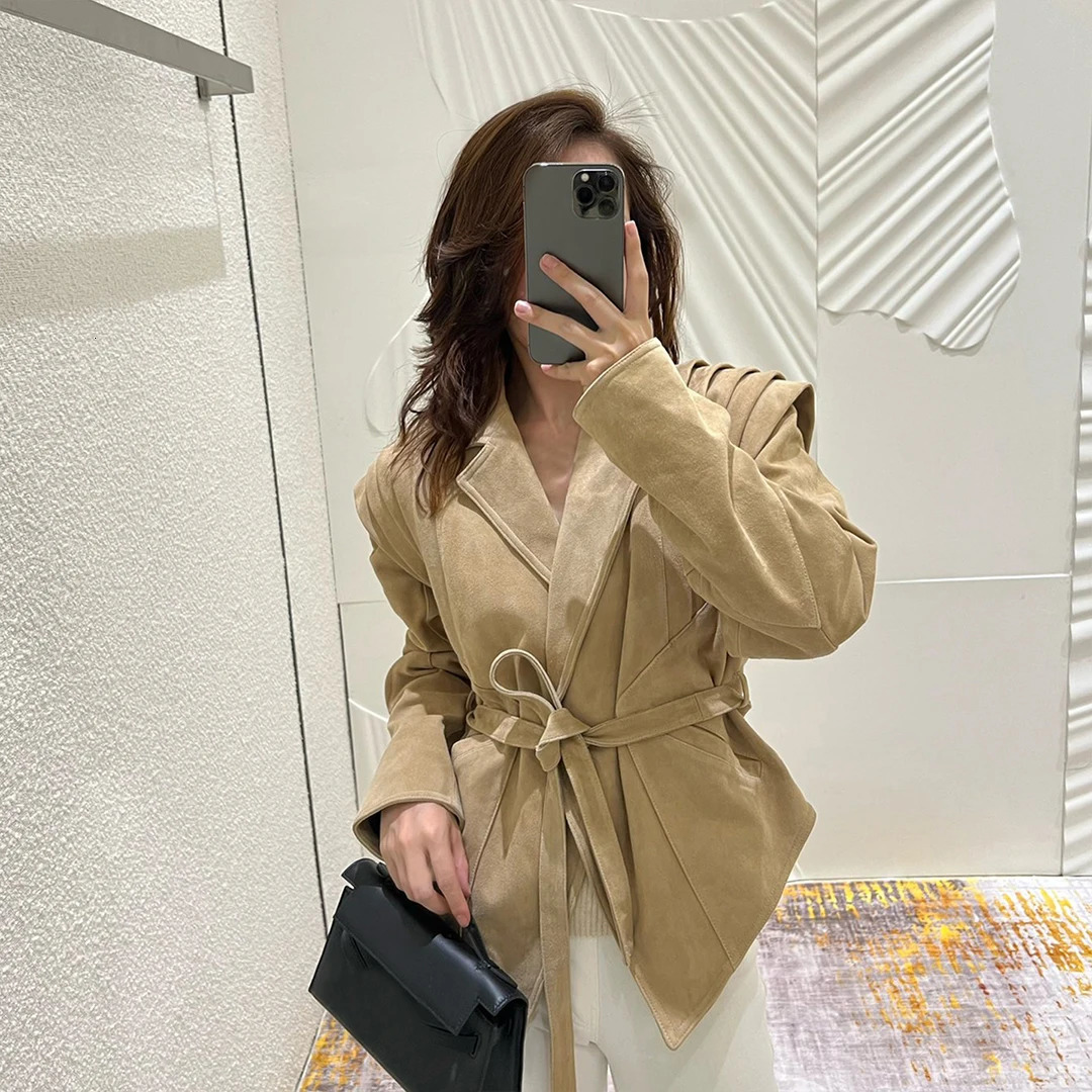 NIGO Womens Autumn/Winter Solid Color Retro Suede Long Sleeve Lace Top Ngvp #nigo9184 241023