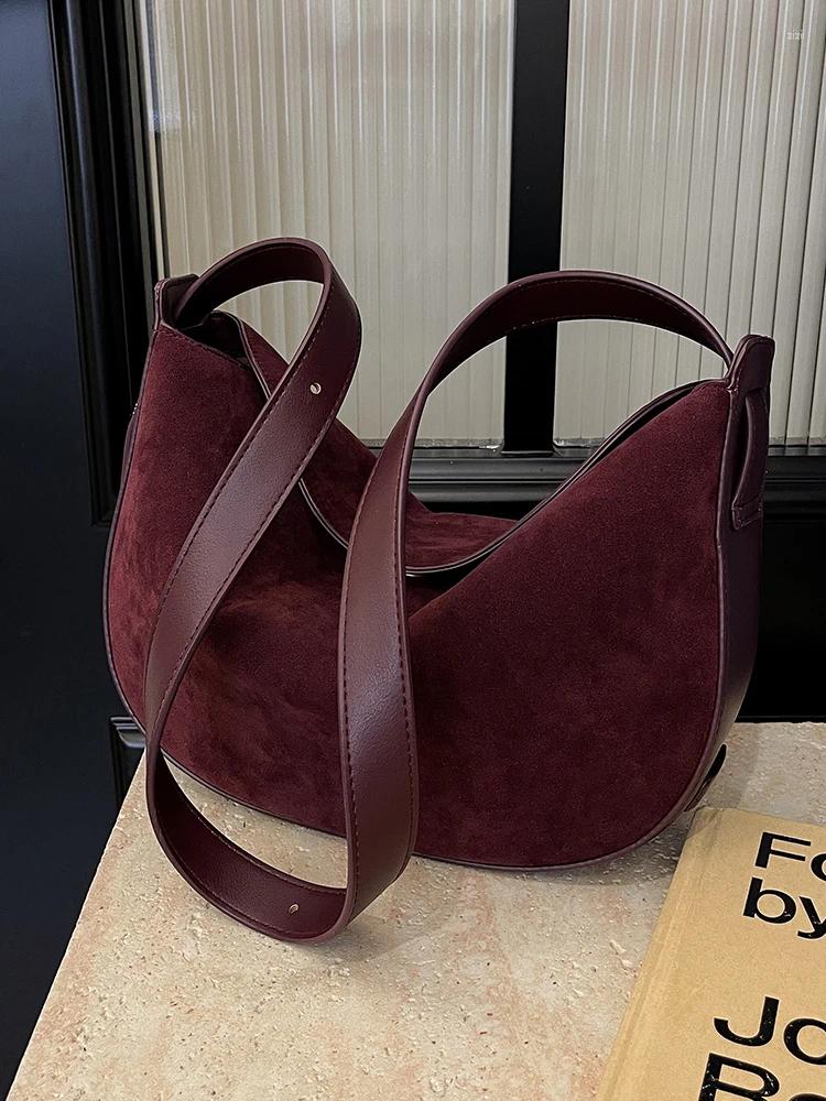 Totes Lizzytsu Vintage Red Hobos Shoulder Bag Women Korean Casual Crossbody Streetwear Design Handbags Easymatch Tote