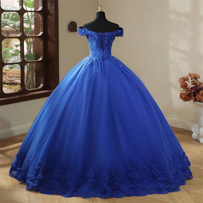 2024 New Blue Quinceanera Dresses Sweet Wers Party Dress Lace Ball Gown Vintage Boho Vestidos Pluse Size Custom Color