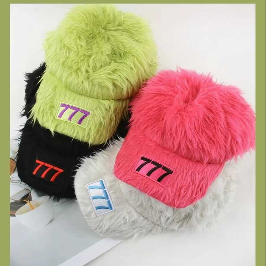 New color furry digital baseball cap for autumn and winter 2023 duck tongue cap warm and versatile hip-hop hat X241023