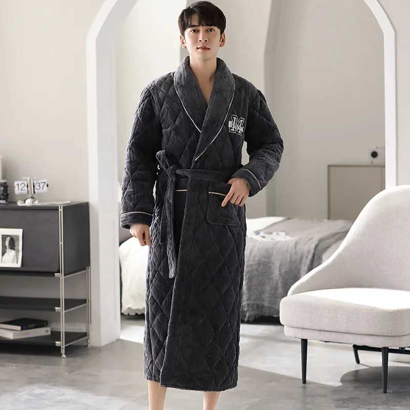 Bridal Dress Winter New Luxury Kimono Fashion Night Light Mens Thick Bathroom Long Coral Fce Sleepwear Home Clothing W241023
