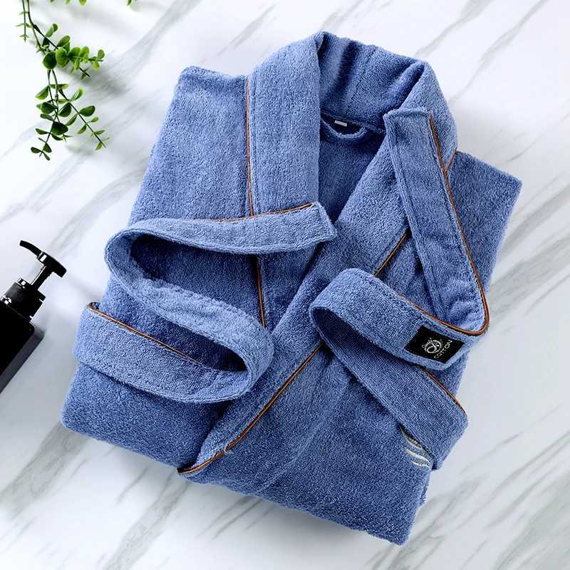 Mens Terry Fce Towel Bathroom Long Thick Warm Towel Dress Couple Home Bathrobe High Quality Winter W241023