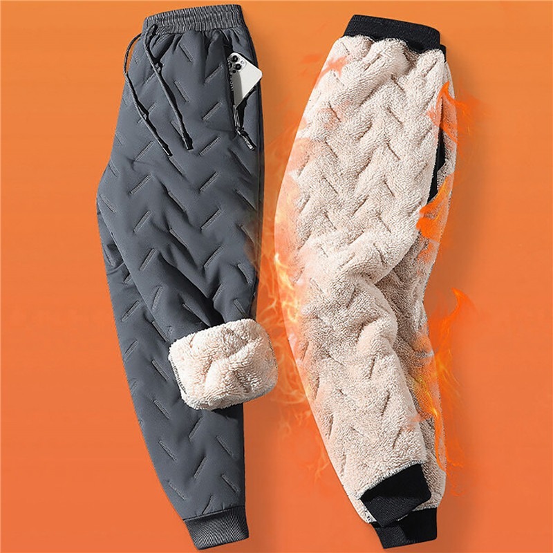 Winter Thickened Women Pants Warm Solid Color Straight Trousers Cold Resistance Ladies Plush Sports Long Drawstring Pant