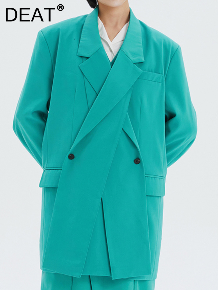 Dear Fashion Women's Detachable Collar Double Chest Loose Deconstructed Suit Jacket 2024 Autumn New Collection 17A5353