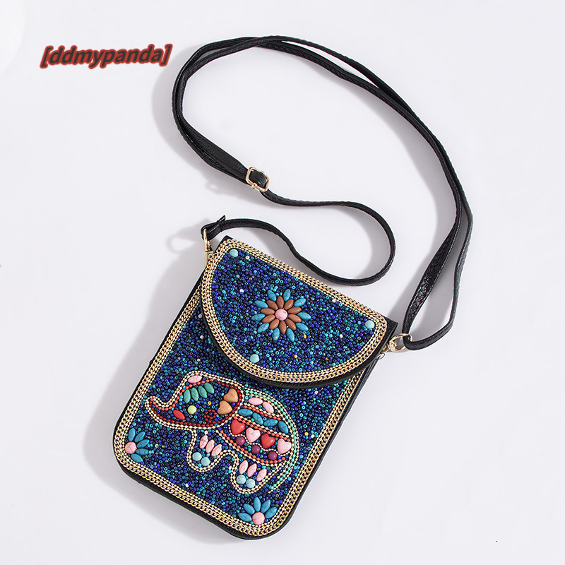 New Heavy Industry Bohemian Style Rice Bead Shell Flower Exquisite PU Travel Photography Single Shoulder Crossbody Magnetic Buckle Women's Bag #3