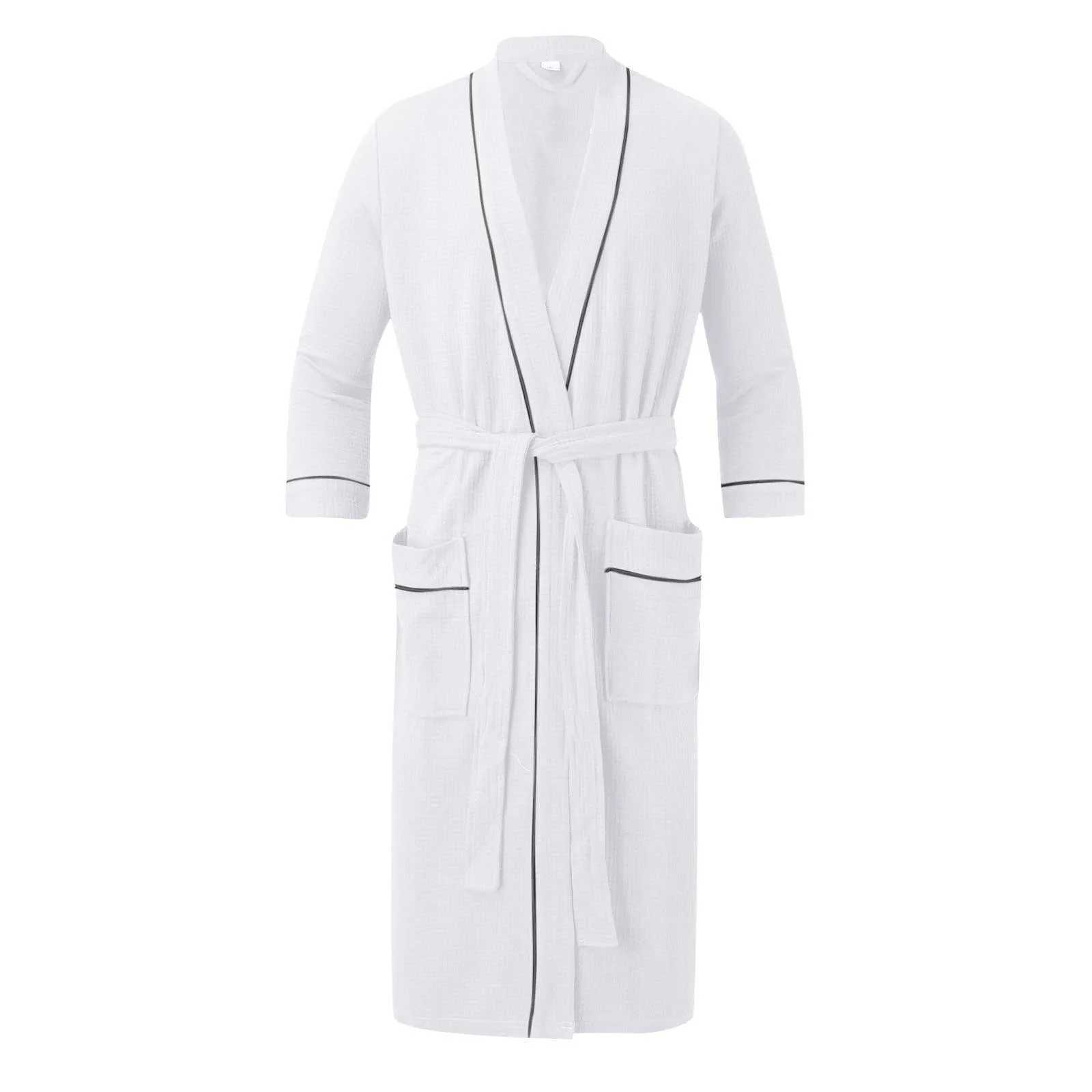 Long Sves mens bathtub thick absorbent looped bathrobe kimono mens towels bathroom solid color Spwear womens dress W241023