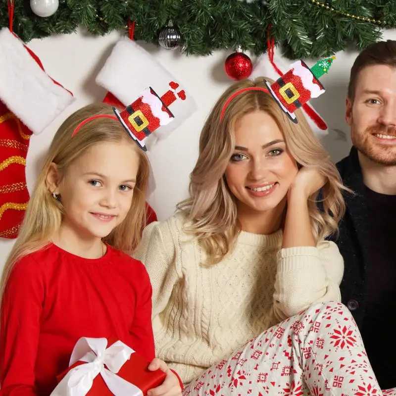 Christmas Headbands For Kids Elastic Red Green Silver Christmas Headgear Comfortable Classic Christmas Decorations For KidX241021