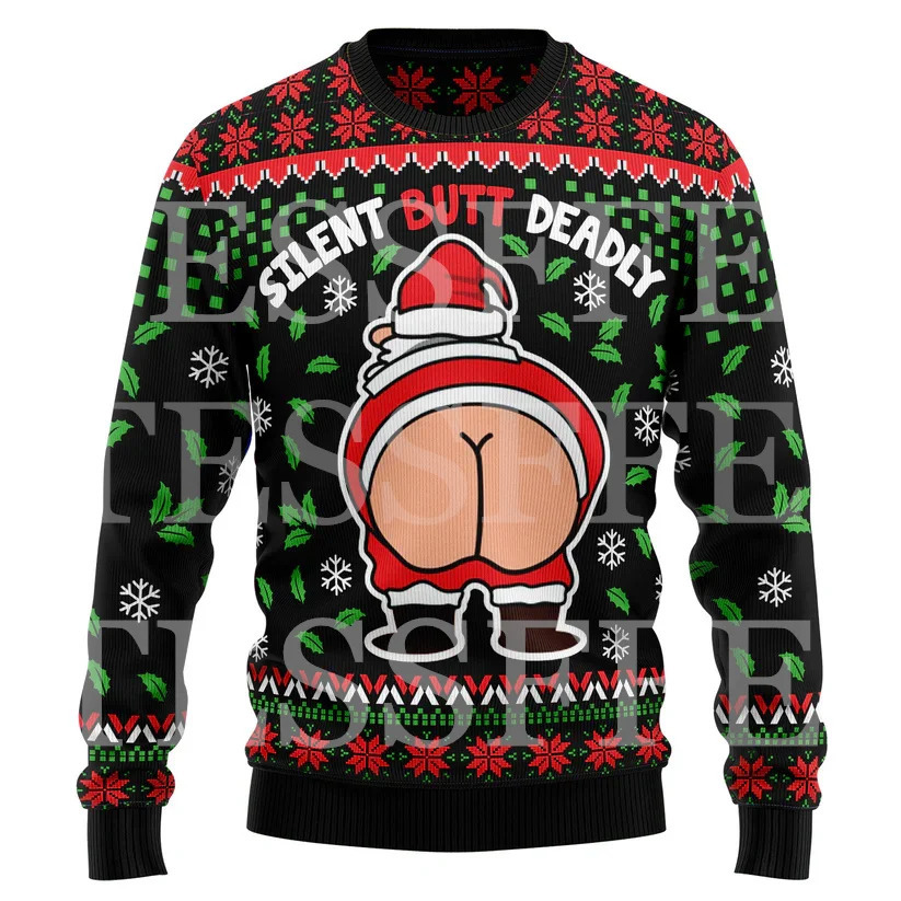 Halloween Dog Cat Bear Cotton Christmas Knitted Ugly Sweater Vintage Winter Pullover Retro Long Sleeve 3DPrint Casual Harajuku 2 241022