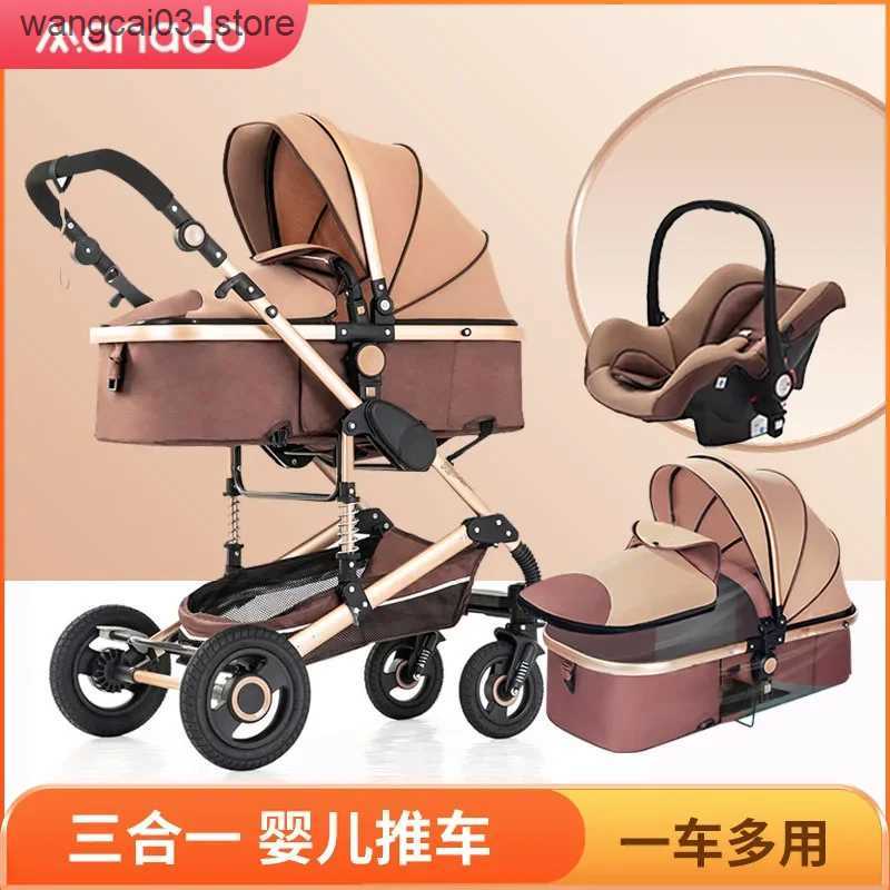 Strollers# Baby Stroller Lightweight Folding High Landscape Can Sit Lie Down Shock-absorbing Newborn Babies Childrens Handcart L240910