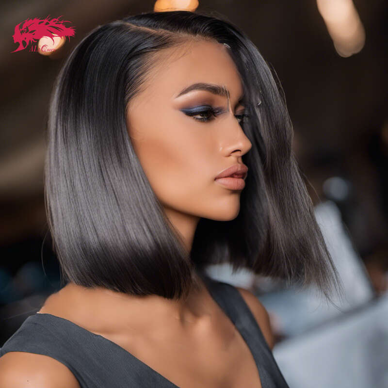 Short x Bob Human Hair Wigs Brazilian Straight Lace Front For Women Transparent Pre Plucked Bone Wig