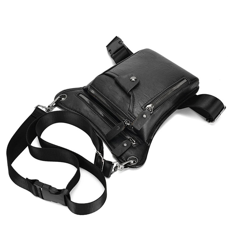 Retro Pu leather waist bag mens straight leg bag womens hip bag multifunctional motorcycle outdoor hiking camping 241023