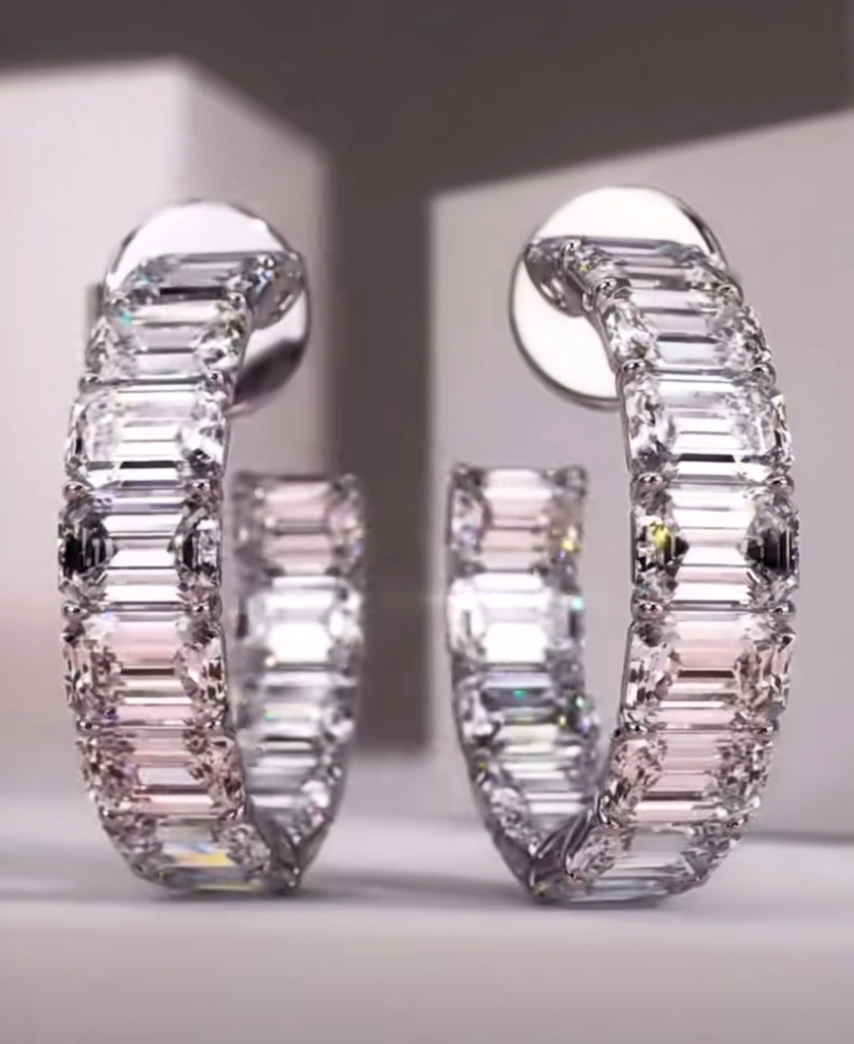 Sparkg Sterg Sier Emerald Cut White Cubic Zirconia Stud Earrings for Women