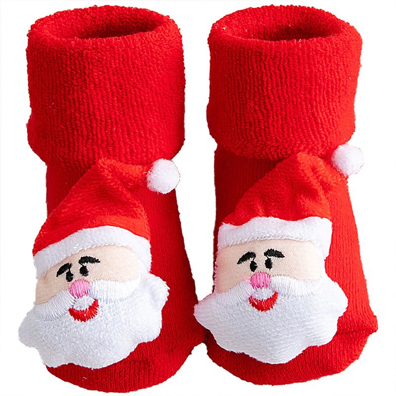 2024 Christmas Children's Socks Winter Thick looped Baby Socks Anti slip Fruit Doll Baby Floor Socks Newborn Cotton Socks