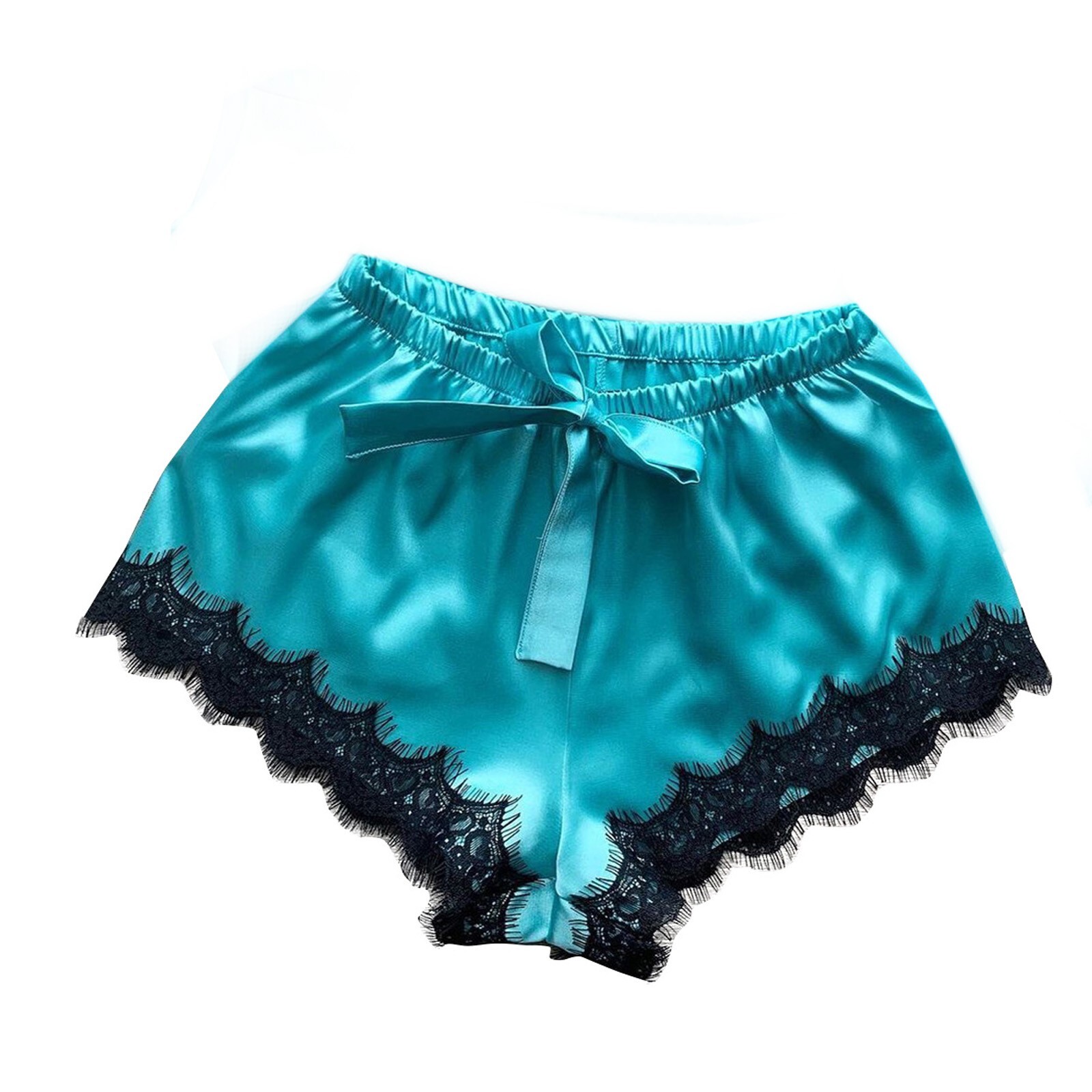 2025 fashion New designer sexy women s plus size satin lace V neck vest bow shorts set pajamas Pamas gerie