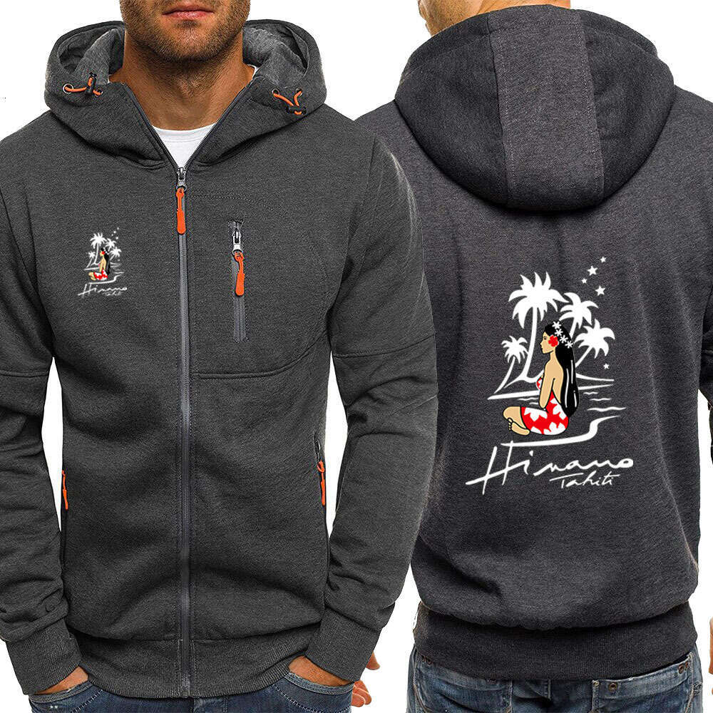 High end Autumn Spring Men s Hinano Tahiti Beer Logo Print Fashion Solid Color Trendy Hooded Sweatshirt Cardigan Comfortable Hoodies Fahion Sweathirt 