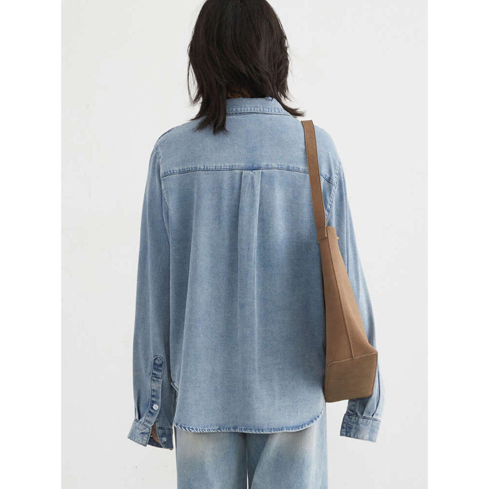 CHIC VEN Women Shirt Casual Single Breasted Long Sleeve Loose New Embroidered Denim Shirts Female Blouses Spring Summer 2024