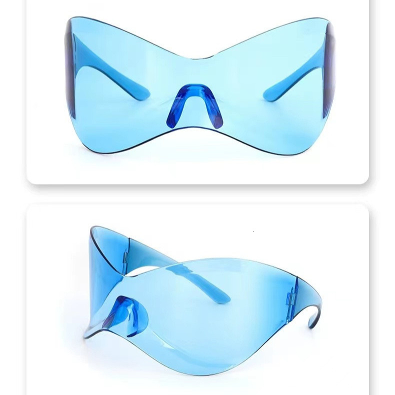 New Fashion Sunglasses Integrated Punk Trend Windproof Personalized Ball Bar Sunshade Mirror