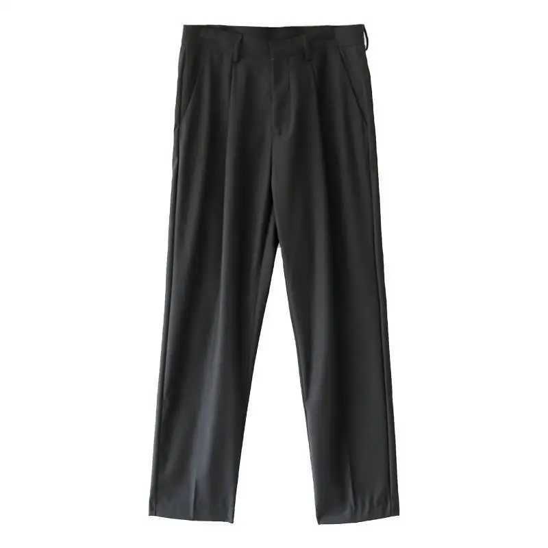 Baggy Khaki Fluid Mens Summer Pants Draped Anti-wrinkle Dress Korean Style Clothes Male Suit Trousers Classic Fashion 2024 UpX241023