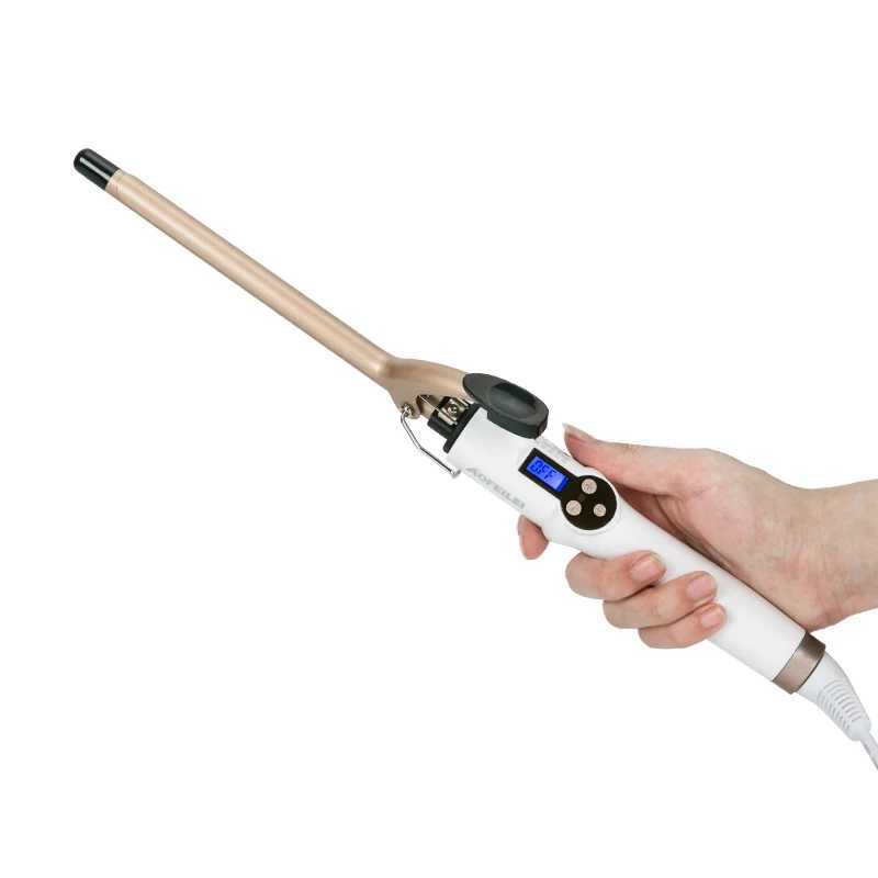 New Arrival Aofeilei Professional Curling Iron Ceramic Curling Rod Roll Beauty Styling Tool with LCD Display Screen 9mm Curler Z241022