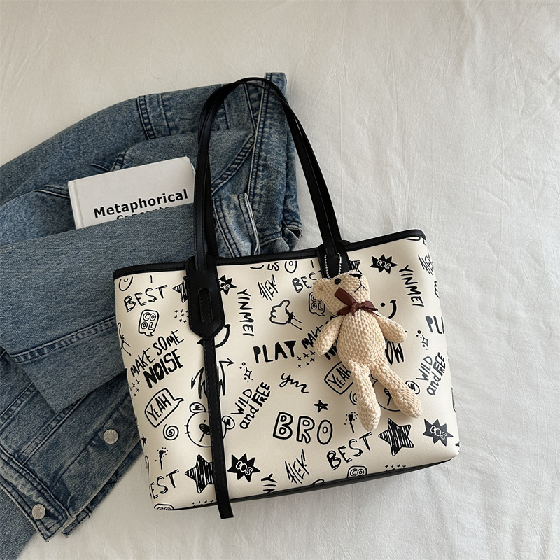 designer free shipping simple temperament large capacity tote printed single shoulder commuting computer bag