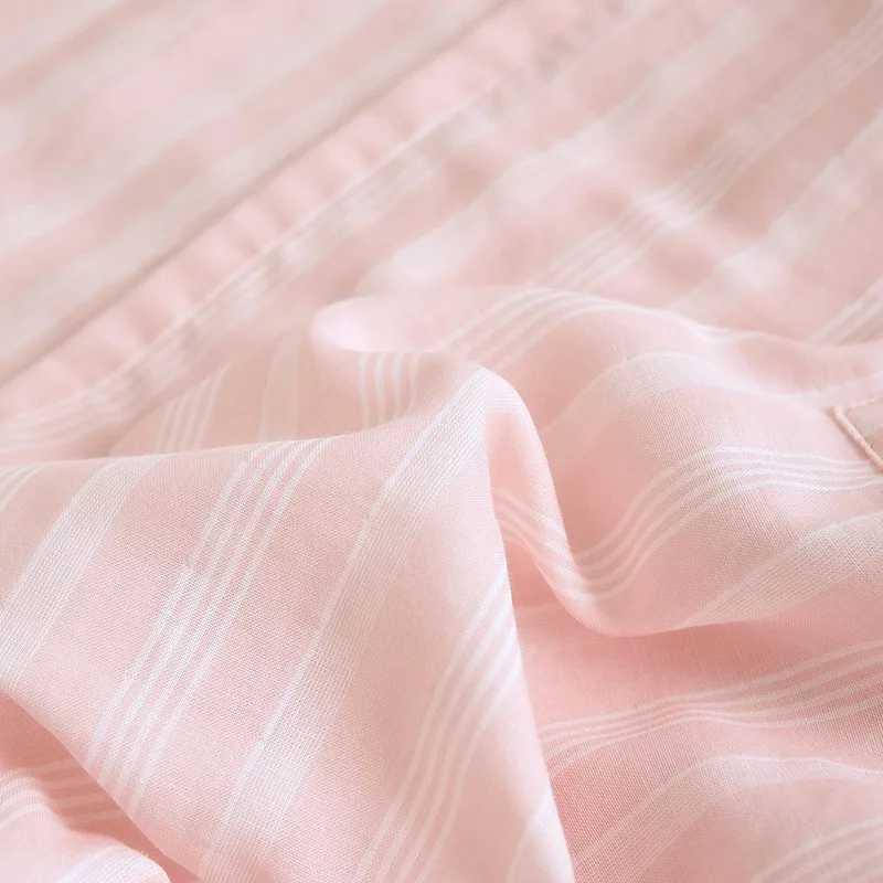 2024 couple summer sleepwear Japanese kimono robe pure cotton striped printed mens home clothing womens Spcoat home clothing W241023